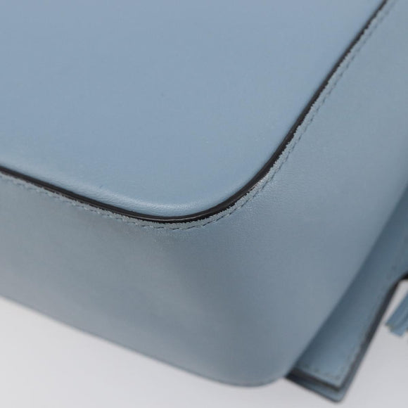 Salvatore Ferragamo Gancini Shoulder Bag Leather Light Blue Gold Auth 167830V