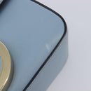 Salvatore Ferragamo Gancini Shoulder Bag Leather Light Blue Gold Auth 167830V-9