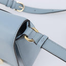 Salvatore Ferragamo Gancini Shoulder Bag Leather Light Blue Gold Auth 167830V-17