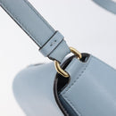Salvatore Ferragamo Gancini Shoulder Bag Leather Light Blue Gold Auth 167830V-21