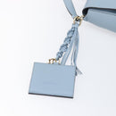 Salvatore Ferragamo Gancini Shoulder Bag Leather Light Blue Gold Auth 167830V-22