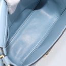 Salvatore Ferragamo Gancini Shoulder Bag Leather Light Blue Gold Auth 167830V-10