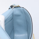 Salvatore Ferragamo Gancini Shoulder Bag Leather Light Blue Gold Auth 167830V-28
