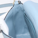 Salvatore Ferragamo Gancini Shoulder Bag Leather Light Blue Gold Auth 167830V-29