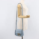 Salvatore Ferragamo Gancini Shoulder Bag Leather Light Blue Gold Auth 167830V-31