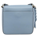 Salvatore Ferragamo Gancini Shoulder Bag Leather Light Blue Gold Auth 167830V-2