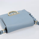 Salvatore Ferragamo Gancini Shoulder Bag Leather Light Blue Gold Auth 167830V-6