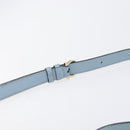 Salvatore Ferragamo Gancini Shoulder Bag Leather Light Blue Gold Auth 167830V-8