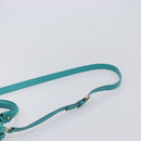 Salvatore Ferragamo Gancini Hand Bag Rattan Turquoise Blue Gold Auth 167831V-10