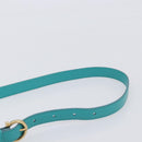 Salvatore Ferragamo Gancini Hand Bag Rattan Turquoise Blue Gold Auth 167831V-11