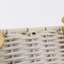 Salvatore Ferragamo Ganchei Hand Bag Rattan White Gold Auth 167833A-9