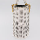 Salvatore Ferragamo Ganchei Hand Bag Rattan White Gold Auth 167833A-4