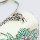 Salvatore Ferragamo Vala Chain Shoulder Bag Leather White Silver Auth 167834V-17
