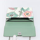 Salvatore Ferragamo Vala Chain Shoulder Bag Leather White Silver Auth 167834V-18