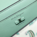 Salvatore Ferragamo Vala Chain Shoulder Bag Leather White Silver Auth 167834V-22
