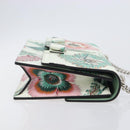 Salvatore Ferragamo Vala Chain Shoulder Bag Leather White Silver Auth 167834V-4
