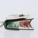 Salvatore Ferragamo Vala Chain Shoulder Bag Leather White Silver Auth 167834V-5