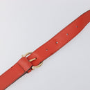Salvatore Ferragamo Hand Bag Leather 2way Orange Gold Auth 167837A-11
