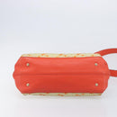 Salvatore Ferragamo Hand Bag Leather 2way Orange Gold Auth 167837A-12