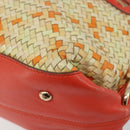 Salvatore Ferragamo Hand Bag Leather 2way Orange Gold Auth 167837A-15