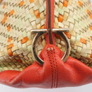 Salvatore Ferragamo Hand Bag Leather 2way Orange Gold Auth 167837A-18