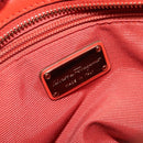 Salvatore Ferragamo Hand Bag Leather 2way Orange Gold Auth 167837A-24
