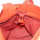 Salvatore Ferragamo Hand Bag Leather 2way Orange Gold Auth 167837A-26