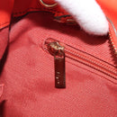 Salvatore Ferragamo Hand Bag Leather 2way Orange Gold Auth 167837A-28