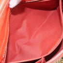 Salvatore Ferragamo Hand Bag Leather 2way Orange Gold Auth 167837A-29