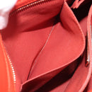 Salvatore Ferragamo Hand Bag Leather 2way Orange Gold Auth 167837A-30