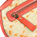 Salvatore Ferragamo Hand Bag Leather 2way Orange Gold Auth 167837A-31