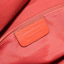 Salvatore Ferragamo Hand Bag Leather 2way Orange Gold Auth 167837A-33