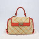 Salvatore Ferragamo Hand Bag Leather 2way Orange Gold Auth 167837A-35