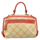 Salvatore Ferragamo Hand Bag Leather 2way Orange Gold Auth 167837A-3