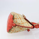 Salvatore Ferragamo Hand Bag Leather 2way Orange Gold Auth 167837A-4