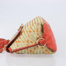 Salvatore Ferragamo Hand Bag Leather 2way Orange Gold Auth 167837A-5