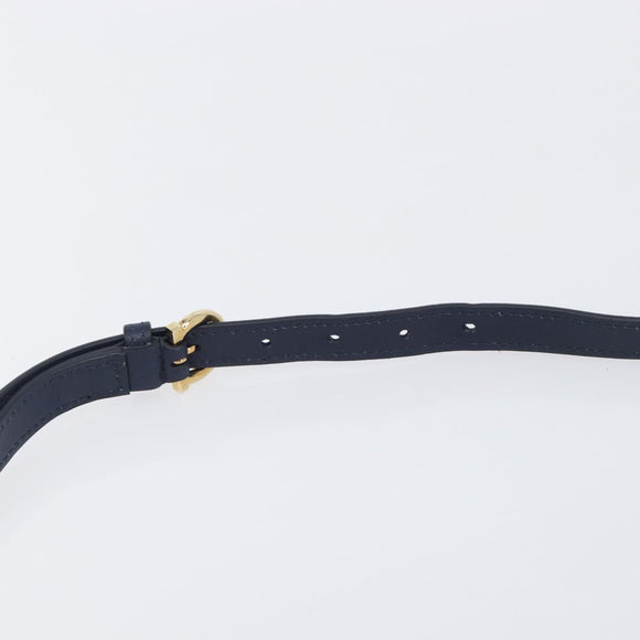 Salvatore Ferragamo Hand Bag Leather 2way Navy Gold Auth 167838A