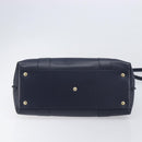 Salvatore Ferragamo Hand Bag Leather 2way Navy Gold Auth 167838A-5
