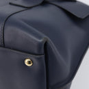 Salvatore Ferragamo Hand Bag Leather 2way Navy Gold Auth 167838A-17