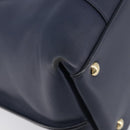 Salvatore Ferragamo Hand Bag Leather 2way Navy Gold Auth 167838A-18