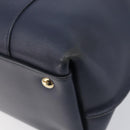 Salvatore Ferragamo Hand Bag Leather 2way Navy Gold Auth 167838A-19