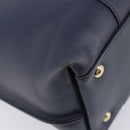 Salvatore Ferragamo Hand Bag Leather 2way Navy Gold Auth 167838A-20