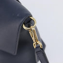 Salvatore Ferragamo Hand Bag Leather 2way Navy Gold Auth 167838A-21