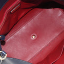 Salvatore Ferragamo Hand Bag Leather 2way Navy Gold Auth 167838A-11