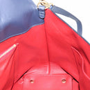 Salvatore Ferragamo Hand Bag Leather 2way Navy Gold Auth 167838A-27