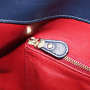 Salvatore Ferragamo Hand Bag Leather 2way Navy Gold Auth 167838A-29