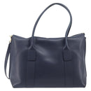 Salvatore Ferragamo Hand Bag Leather 2way Navy Gold Auth 167838A-2