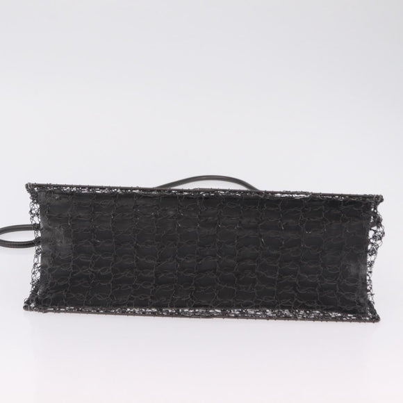 Salvatore Ferragamo Hand Bag Metal 2way Black Auth 167839V