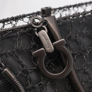 Salvatore Ferragamo Hand Bag Metal 2way Black Auth 167839V-22