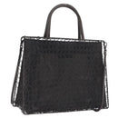 Salvatore Ferragamo Hand Bag Metal 2way Black Auth 167839V-1